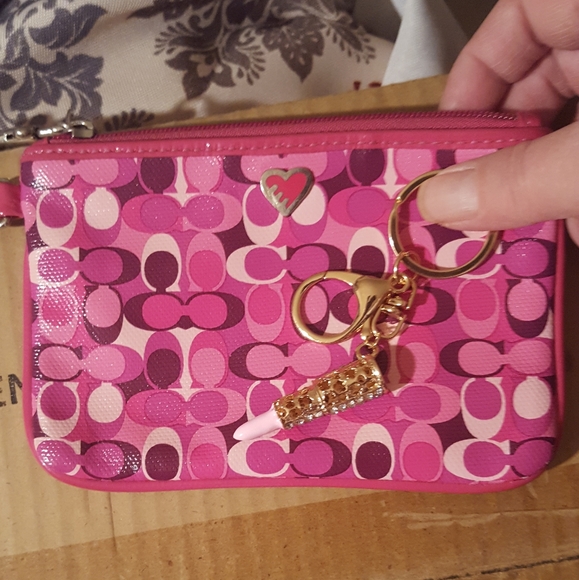 NWOT LEATHER COACH PURSE & WRISTLET - Picture 2 of 8